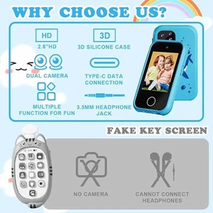 Jumon Kids Smart Phone Toys 2.8inch Touchscreen Toddler Learning Puzzle Game Music Palyer for Girls Boys - Product Image 3