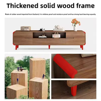 Meuble TV moderne en bois massif avec rangement réglable, petit format pour salon, couleur noyer, pour téléviseurs de 65 pouces et plus