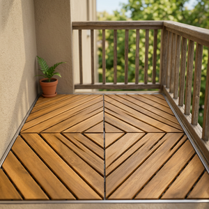 FRESGARD HPW-04, Baldosa Cuadrada de Madera Maciza de Diseño Moderno, Antideslizante, para Exteriores, 300x300mm, Antibacteriana, Aislante Térmico - Product Image 1