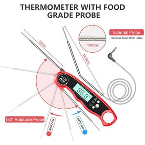 Thermomètres à viande à lecture instantanée avec fonction d'alarme, thermomètres alimentaires numériques - Product Image 5