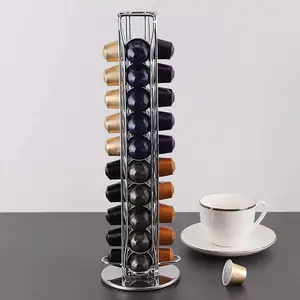 Gümüş Metal demir Nespresso kahve kapsülü bakla tutucu 40 adet kapsül Nespresso