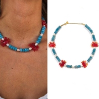 Collier SC pour femme, motif cerise, chou et canard, en acrylique perlé et acier inoxydable, pendentif mignon pour maillot de bain, idéal pour les vacances d'été à la plage