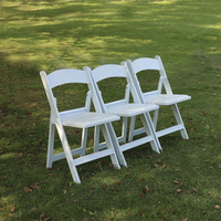 Vente en gros de chaise pliante en résine blanche décoration de mariage en résine blanche chaise de jardin pliante pour hôtel, événement et fête