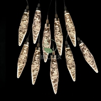Nouveau lustre en acrylique lumineux à 10 têtes en cristal pour mariage, décoration de salle de mariage, décoration de scène, lumières
