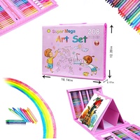 Fournitures artistiques 208 pièces, boîte en bois, ensembles d'art pour enfants, peinture pour enfants, cadeaux, ensemble de papeterie avec chevalet KOYO JB2206025