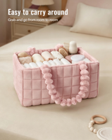 Organisateur de couches pour bébé, résistant à l'eau, grande capacité, en polyester, panier portable pour bébé, séparateurs amovibles, emballage prêt à offrir