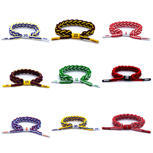 Tendance fait à la main corde nom hommes basket-ball sport Fitness Bracelets personnalisé imprimé Logo lacet Bracelet - Product Image 2