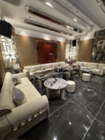 Canapé sectionnel en forme de L avec éclairage LED moderne, capitonné, pour salon commercial, salle VIP, bar, club, mobilier de club