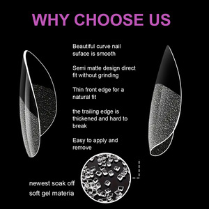 <strong>Porcelain</strong> White Box <strong>Nail</strong> Tips 550 Pieces Thin Seamless Matte Ballet Almond No-Filing False <strong>Nails</strong> - Product Image 2