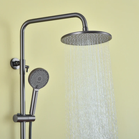 Ensemble de douche mural rond de luxe en laiton poli, moderne, pour hôtel, avec douchette à main souple, directement de l'usine, pour salle de bain