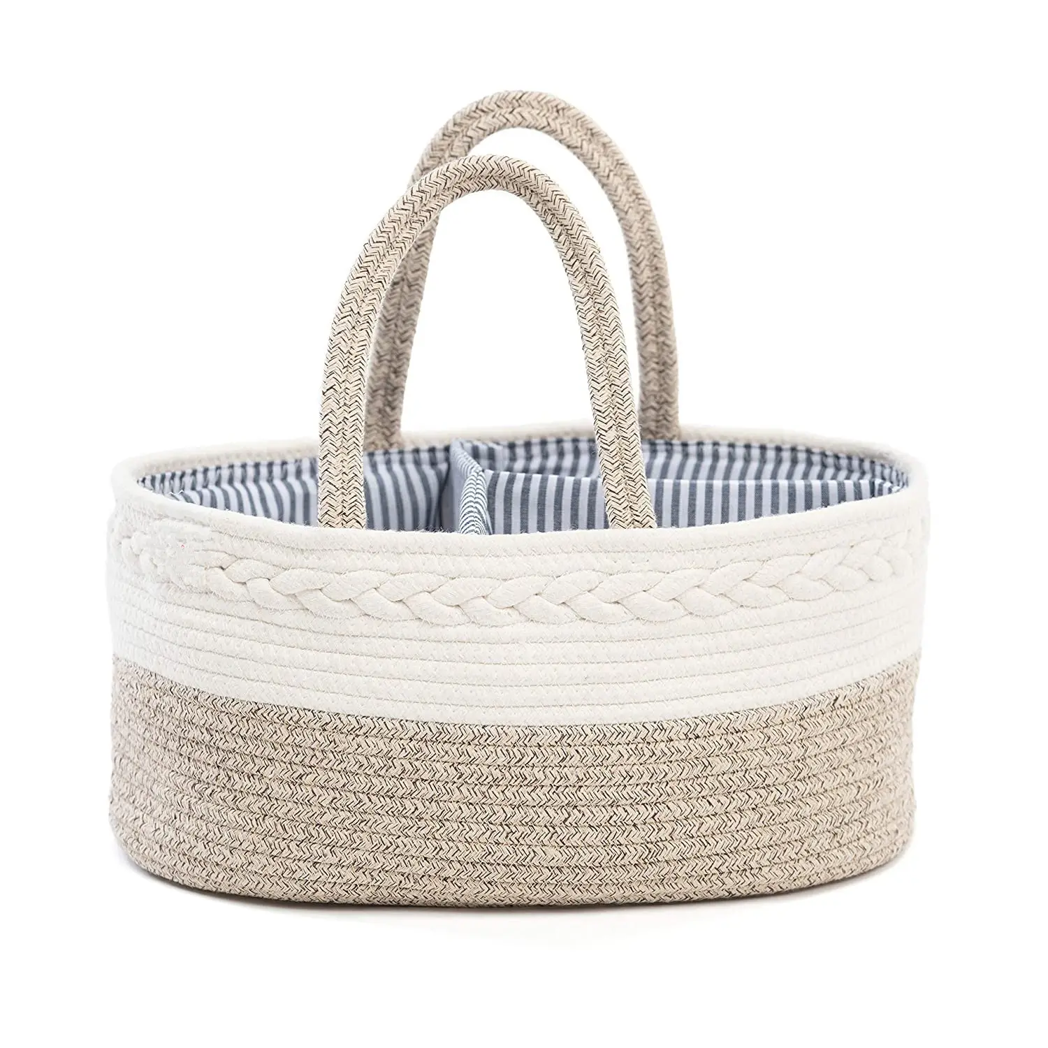 100% Cotton Rope Baby Basket Table Diaper Storage Caddy  Portable Diaper Caddy for Baby Stuff  Best Baby Shower Gifts