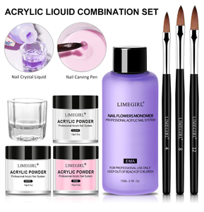 Set de Polvo Acrílico con Lámpara de Uñas UV LED y Monómero EMA de Larga Duración Pincel para Uñas Purpurina Polvo Acrílico Sets de Uñas Acrílicas Económicos - Product Image 6