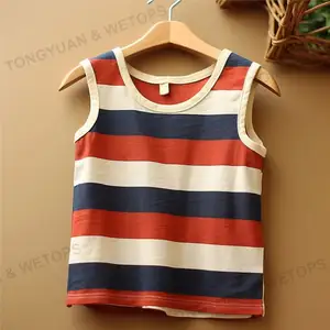 Korean Summer New Loose Round Neck Striped T-Shirt Vest