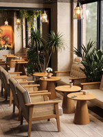 Ensemble table et chaises vintage Quifeng pour café, salon de thé, pâtisserie, hôtel, espace de repos, réception, négociation, canapé en cuir