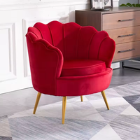Fauteuil rond moderne rembourré à motifs floraux, fauteuil Fleur, chaise double en velours, canapé une place avec accoudoirs pour salon