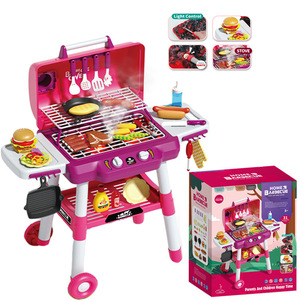 Interactive Pretend Barbecue <b>Play</b> <b>Food</b> Mini Kitchen Toys Real Cooking <b>Set</b> Kids Bbq Grill Toy <b>Set</b> With Light Music Spray - Product Image 2