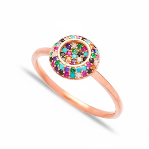 Mix Zircon Stone <b>CZ</b> Double Round Design Wholesale Fine Jewellery Handcrafted 925 Sterling Silver Jewelry <b>Ring</b> - Product Image 2