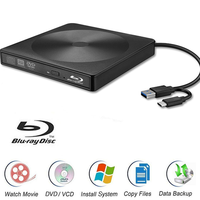 Lecteur de Blu-ray portable USB 3.0, graveur de Blu-ray externe, lecteur de DVD, lecteur de Blu-ray USB, lecteur BD Blue Light