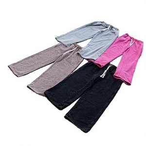 Men's 100% Cotton Sweatpants Mid Waist Drawstring Unisex Straight Fit Autumn Eco-Friendly Quick Dry Lightweight Breathable - Product Image 1