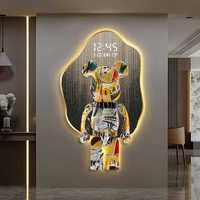 Peinture décorative de dessin animé, horloge numérique à écran électronique, tableau mural, sculpture exquise, peinture lumineuse