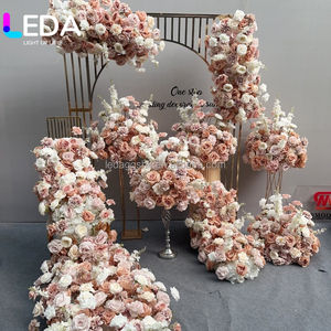 LEDA ออกแบบดอกไม้ประดิษฐ์ จัดดอกไม้สีฟ้าเป็นแถว ฉากหลังงานแต่งงานแบบกำหนดเอง - Product Image 2