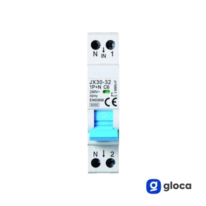 Gloca เบรกเกอร์ขนาดเล็ก1P + N 6A 6kA 250V C6ติดตั้งรางดินสำหรับใช้ในบ้าน - Product Image 4