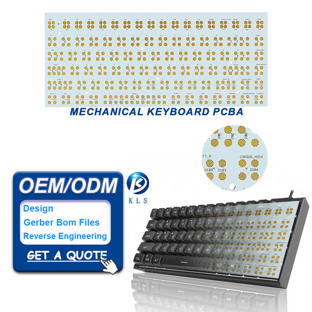 KLS OEM/ODM Custom Design Mechanical Keyboard Circuit Board Service Assembly Printing SMT One-stop PCBA Manufacturer