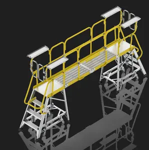 맞춤형 모듈 형 알루미늄 조립 난간 작업 플랫폼 계단 알루미늄 이동식 단계 작업 플랫폼 절연 사다리