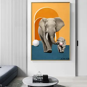 Hot bán hiện đại sang trọng voi sang trọng tường trang trí nội thất voi tưởng tượng bức tranh tường pha lê cho phòng khách