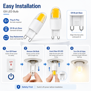 Ampoule LED G9 2,5W Epistar COB Silicone Dimmable 250-280LM AC 120V 230V 2700K-6500K CE ETL RoHS 15000H Garantie 2 ans - Product Image 5
