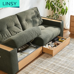 Muebles <span class=keywords><strong>de</strong></span> Almacenamiento LINSY, Sofá con Estructura <span class=keywords><strong>de</strong></span> <span class=keywords><strong>Madera</strong></span> Maciza y Diseño Moderno, Tapizado en Tela Blanca <span class=keywords><strong>para</strong></span> <span class=keywords><strong>Sala</strong></span> <span class=keywords><strong>de</strong></span> Estar - Product Image 6