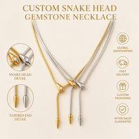 Collier lariat ajustable SongYi avec chaîne serpent, fermoir coulissant à pointe, bijoux de mode pour femmes, vente en gros