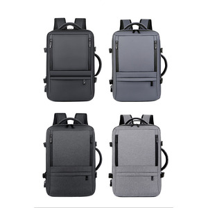 Expandable Waterproof Business Laptop Bag <b>Large</b> <b>Capacity</b> Simple Trendy Student <b>Backpack</b> Unisex Short Trip Travel <b>Backpack</b> - Product Image 1