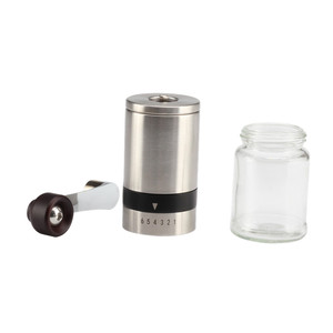 Moulin à café manuel, moulin à café à main avec 6 niveaux de mouture, acier inoxydable et verre - Product Image 4