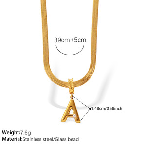 Collier avec initiale en or, chaîne serpent en acier inoxydable, pendentif, bijoux, cadeau personnalisé pour femmes - Product Image 3