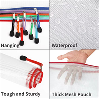 Sac de documents en plastique étanche personnalisé pochette en maille à fermeture éclair dossier transparent pour fournitures de bureau scolaire sac de classement en PVC A4