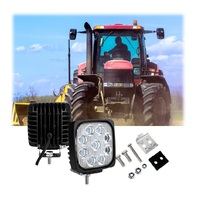Lampe de travail LED carrée de 4.5 pouces pour tracteur de camion tout-terrain 27W lampe d'éclairage extérieur automatique en alliage d'aluminium
