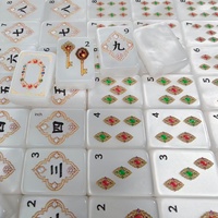 Nouvel ensemble de mahjong américain en acrylique de 160 pièces, motif coquille blanche nacrée, emballage en boîte cartonnée pour cartes d'échecs, collection 2026