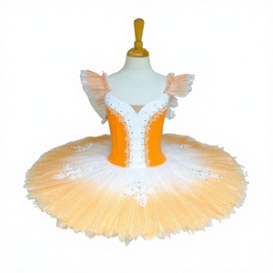 <span class=keywords><strong>Jupe</strong></span> <span class=keywords><strong>tutu</strong></span> de ballet en dentelle dégradée orange et blanc pour <span class=keywords><strong>femme</strong></span> adulte, costume de performance La Belle au bois dormant - Product Image 1