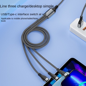 Phổ biến 100W 3A siêu nhanh sạc Type-C Cáp USB từ cho tai nghe điện thoại di động máy tính máy in-vật liệu nylon - Product Image 5