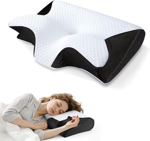 Almohada Cervical Ortopédica de Espuma Viscoelástica, Transpirable, Ergonómica, Terapéutica, con Forma de Mariposa, para el Insomnio, en Oferta - Product Image 1