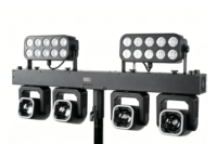 Projecteur de scène portable à 4 têtes mobiles pour piste de danse, avec combinaison de ombres dynamiques, DMX512 RGBW Beam Par Light