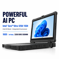 PC Portátil Resistente con IA, Pantalla de 15.6 Pulgadas, Procesador Ultra 5/7, 1000nits, RAM y SSD Reemplazables, Windows 11, Laptop Industrial para Trabajo de Campo