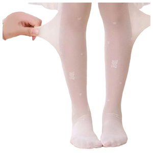 Collants pour filles en dentelle 20DB personnalisés collants en tricot jacquard floral anti-crochet de couleur velours solide ajustés - Product Image 5