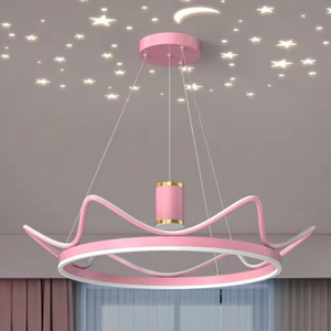 Semplice moderno corona di Led caldo nordico principessa camera da letto ragazza <span class=keywords><strong>lampadario</strong></span> in alluminio metallo camera da letto per bambini - Product Image 2