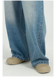 Pantalon cargo en jean pour homme, style streetwear, respirant, taille élastique, couleur unie, délavé, coupe slim, décontracté, automne-printemps, plusieurs poches - Product Image 5