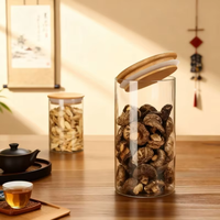 Pot de conservation hermétique en verre borosilicate pour grains de café, avec couvercle en verre, haute transparence, design moderne, pour une fraîcheur optimale, vente en gros