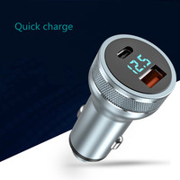 Chargeur de voiture USB en métal 36W Charge rapide 3.0 Chargeur rapide Type C QC PD 3.0 Chargeur double pour téléphone portable pour iphone 13