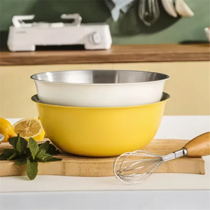 304 acier inoxydable salade bol à mélanger ensembles batteur à oeufs bassin pâte alimentaire conteneur cuisine fruits légumes fouetter saladier ensemble - Product Image 6