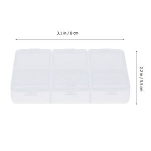 Caja de Plástico Transparente para Joyería y Arte de Uñas, con 6 Compartimentos, Tapa de Doble Fila con Apertura Independiente, Estuche para Pastillas - Product Image 1